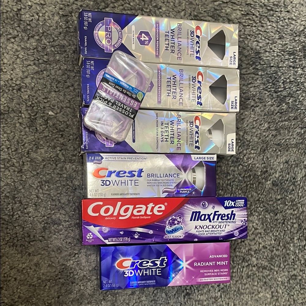 Crest and Colgate Toothpaste Set - Purple, Red
